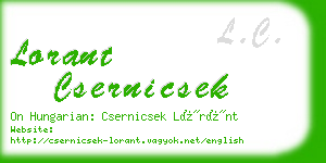 lorant csernicsek business card